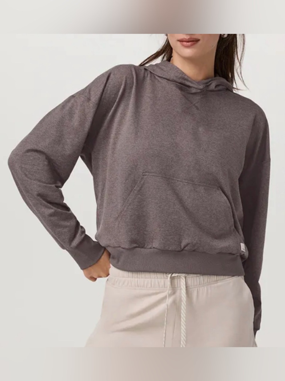 Vuori Halo Modern Pullover Hoodie Sweatshirt Huckleberry Heather Small